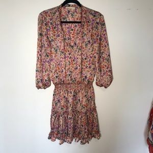 NWOT Love Stitch Pink Floral Boho Peasant Dress